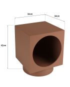 Tavolino quadrato in legno dipinto Agathe terracotta - 34x34x42cm