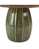 Salontafel met mangohouten blad en groene geëmailleerde James voet - 61x61x43cm