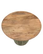 Salontafel met mangohouten blad en groene geëmailleerde James voet - 61x61x43cm