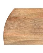 Salontafel met mangohouten blad en groene geëmailleerde James voet - 61x61x43cm