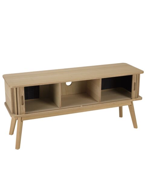 Meuble TV en bois Agathe naturel - 30x100x46cm