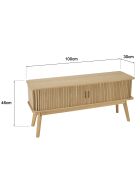 Meuble TV en bois Agathe naturel - 30x100x46cm