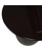 Tavolino rotondo James in metallo smaltato nero, manico dorato - 50x50x40,5 cm