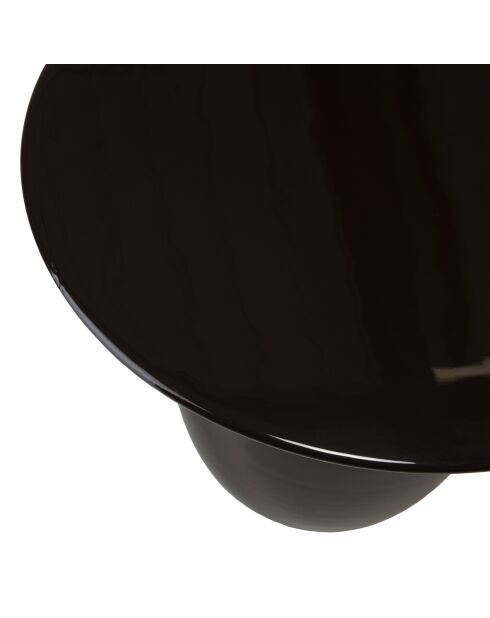 Tavolino rotondo James in metallo smaltato nero, manico dorato - 50x50x40,5 cm