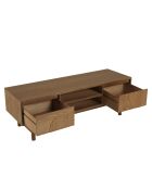 Porta TV Mario 2 cassetti motivo arrotondato 2 nicchie naturali - 40x120x40cm