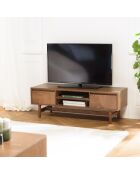 Porta TV Mario 2 cassetti motivo arrotondato 2 nicchie naturali - 40x120x40cm