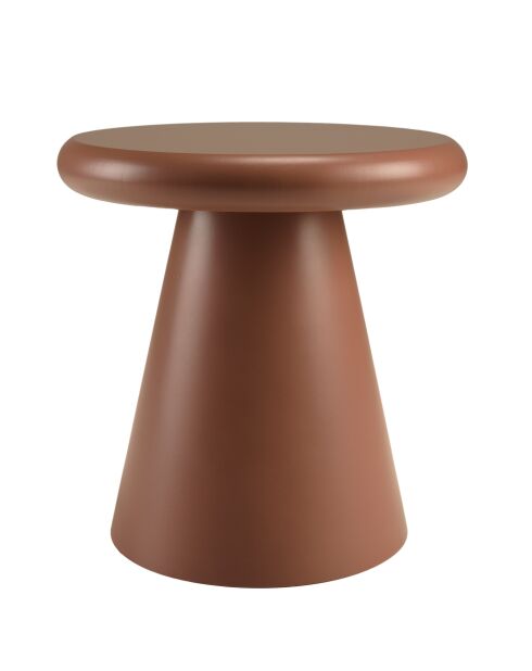 Table d'appoint ronde en bois peint Agathe terracotta - 40x40x40cm