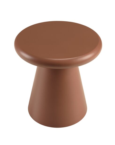 Table d'appoint ronde en bois peint Agathe terracotta - 40x40x40cm