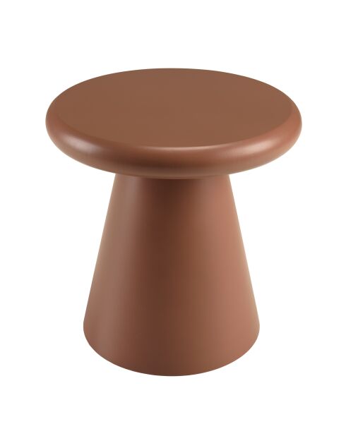Table d'appoint ronde en bois peint Agathe terracotta - 40x40x40cm