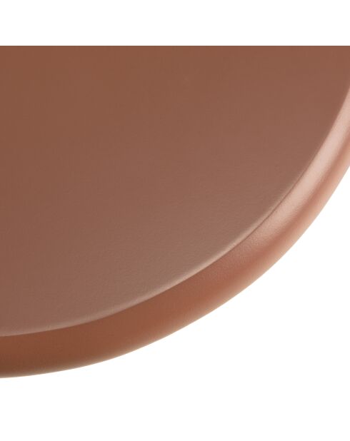 Table d'appoint ronde en bois peint Agathe terracotta - 40x40x40cm
