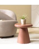 Table d'appoint ronde en bois peint Agathe terracotta - 40x40x40cm