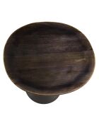 Table d'appoint plateau en manguier émaillé pied métal James noir/marron foncé - 42x45x42cm
