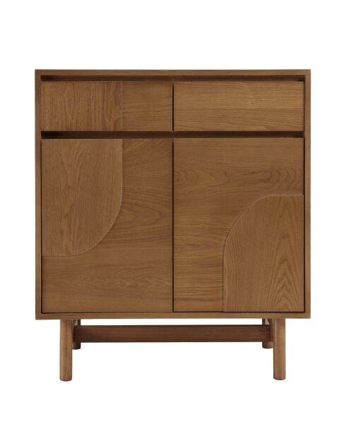 Mario dressoir 2 laden 2 deuren versierd met natuurlijk rond patroon - 38x75x85,5cm