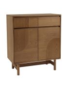 Credenza Mario 2 cassetti 2 ante decorata con motivo naturale arrotondato - 38x75x85,5 cm