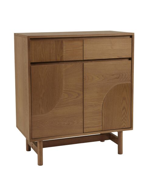 Mario dressoir 2 laden 2 deuren versierd met natuurlijk rond patroon - 38x75x85,5cm