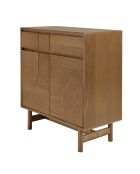 Credenza Mario 2 cassetti 2 ante decorata con motivo naturale arrotondato - 38x75x85,5 cm