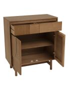 Credenza Mario 2 cassetti 2 ante decorata con motivo naturale arrotondato - 38x75x85,5 cm