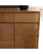 Credenza Mario 2 cassetti 2 ante decorata con motivo naturale arrotondato - 38x75x85,5 cm