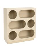 Buffet 6 niches en bois peint Agathe beige - 23x70x75cm