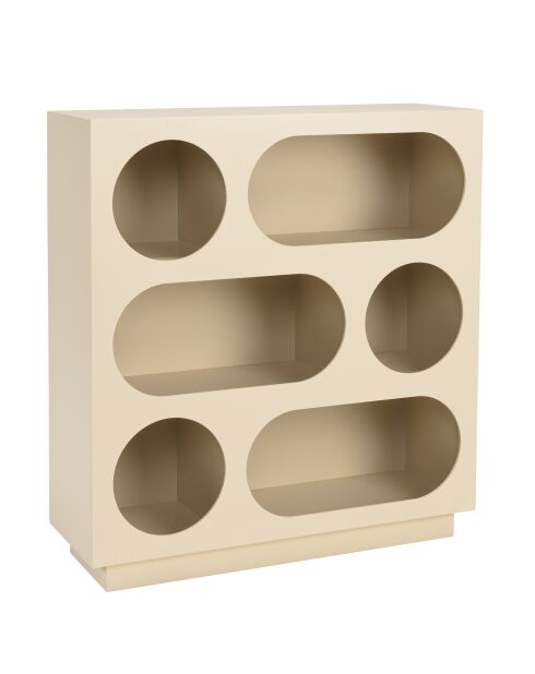 Buffet 6 niches en bois peint Agathe beige - 23x70x75cm