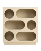 Buffet 6 niches en bois peint Agathe beige - 23x70x75cm
