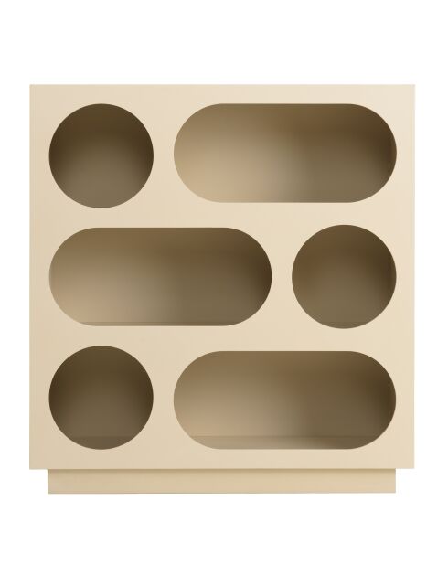Buffet 6 niches en bois peint Agathe beige - 23x70x75cm