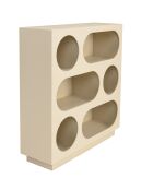 Buffet 6 niches en bois peint Agathe beige - 23x70x75cm