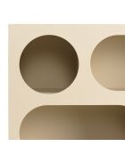 Buffet 6 niches en bois peint Agathe beige - 23x70x75cm