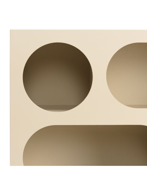Buffet 6 niches en bois peint Agathe beige - 23x70x75cm