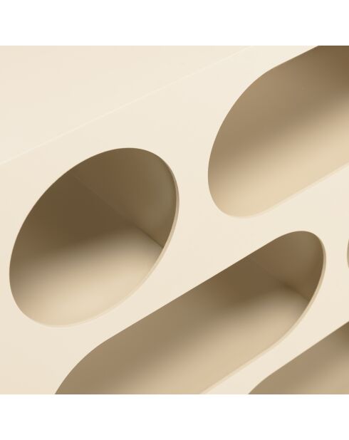 Buffet 6 niches en bois peint Agathe beige - 23x70x75cm