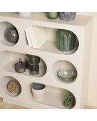 Buffet 6 niches en bois peint Agathe beige - 23x70x75cm