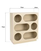 Buffet 6 niches en bois peint Agathe beige - 23x70x75cm