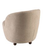 Fauteuil rembourré en tissu Agathe taupe - 77x64x70cm