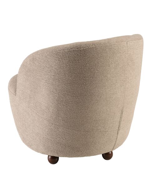 Fauteuil rembourré en tissu Agathe taupe - 77x64x70cm