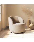Fauteuil rembourré en tissu Agathe taupe - 77x64x70cm