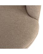 Fauteuil rembourré en tissu Agathe taupe - 77x64x70cm