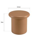 Tavolino rotondo in legno verniciato Agathe marrone - 40x40x35cm