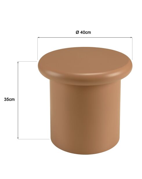 Tavolino rotondo in legno verniciato Agathe marrone - 40x40x35cm