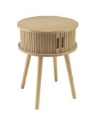 Comodino rotondo in legno Natural Agathe - 40x40x54cm