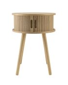 Comodino rotondo in legno Natural Agathe - 40x40x54cm