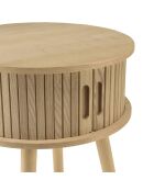 Comodino rotondo in legno Natural Agathe - 40x40x54cm