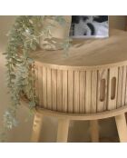 Comodino rotondo in legno Natural Agathe - 40x40x54cm