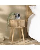 Comodino rotondo in legno Natural Agathe - 40x40x54cm