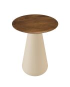 Table d'appoint plateau en manguier pied métal James ivoire - 40x40x52cm