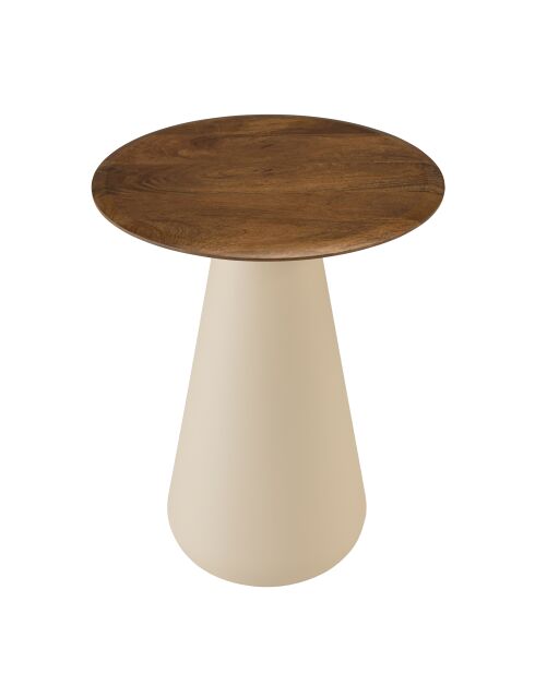 Table d'appoint plateau en manguier pied métal James ivoire - 40x40x52cm