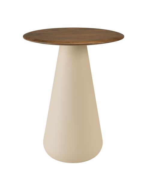 Table d'appoint plateau en manguier pied métal James ivoire - 40x40x52cm