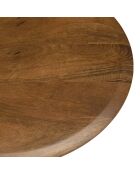Table d'appoint plateau en manguier pied métal James ivoire - 40x40x52cm