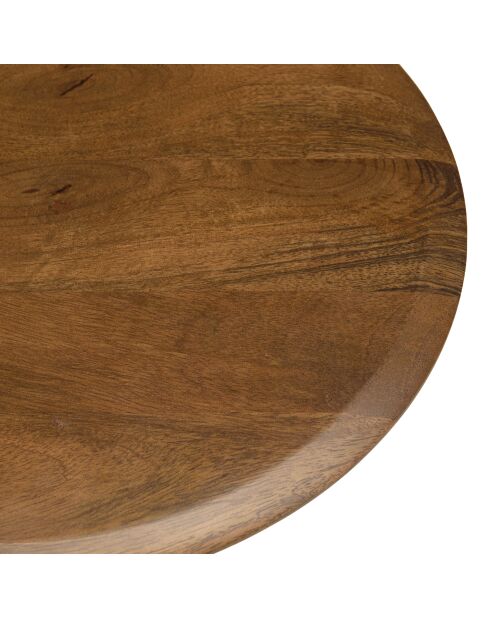 Table d'appoint plateau en manguier pied métal James ivoire - 40x40x52cm