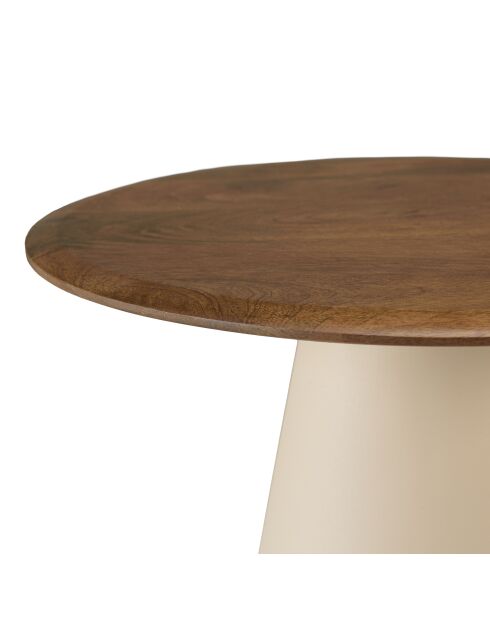 Table d'appoint plateau en manguier pied métal James ivoire - 40x40x52cm
