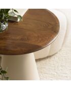 Table d'appoint plateau en manguier pied métal James ivoire - 40x40x52cm